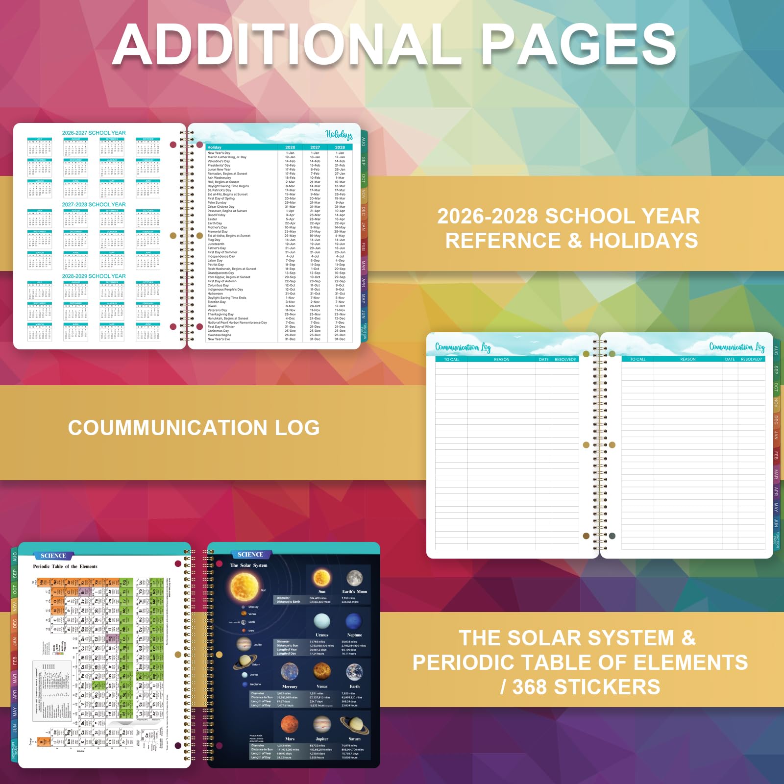 Planner per studenti 2024-2025 - Agenda scolastica, luglio 2024-giugno 2025, 21,6 x 27,9 cm, pianificatore scolastico 2024-2025 con 3 fori perforati