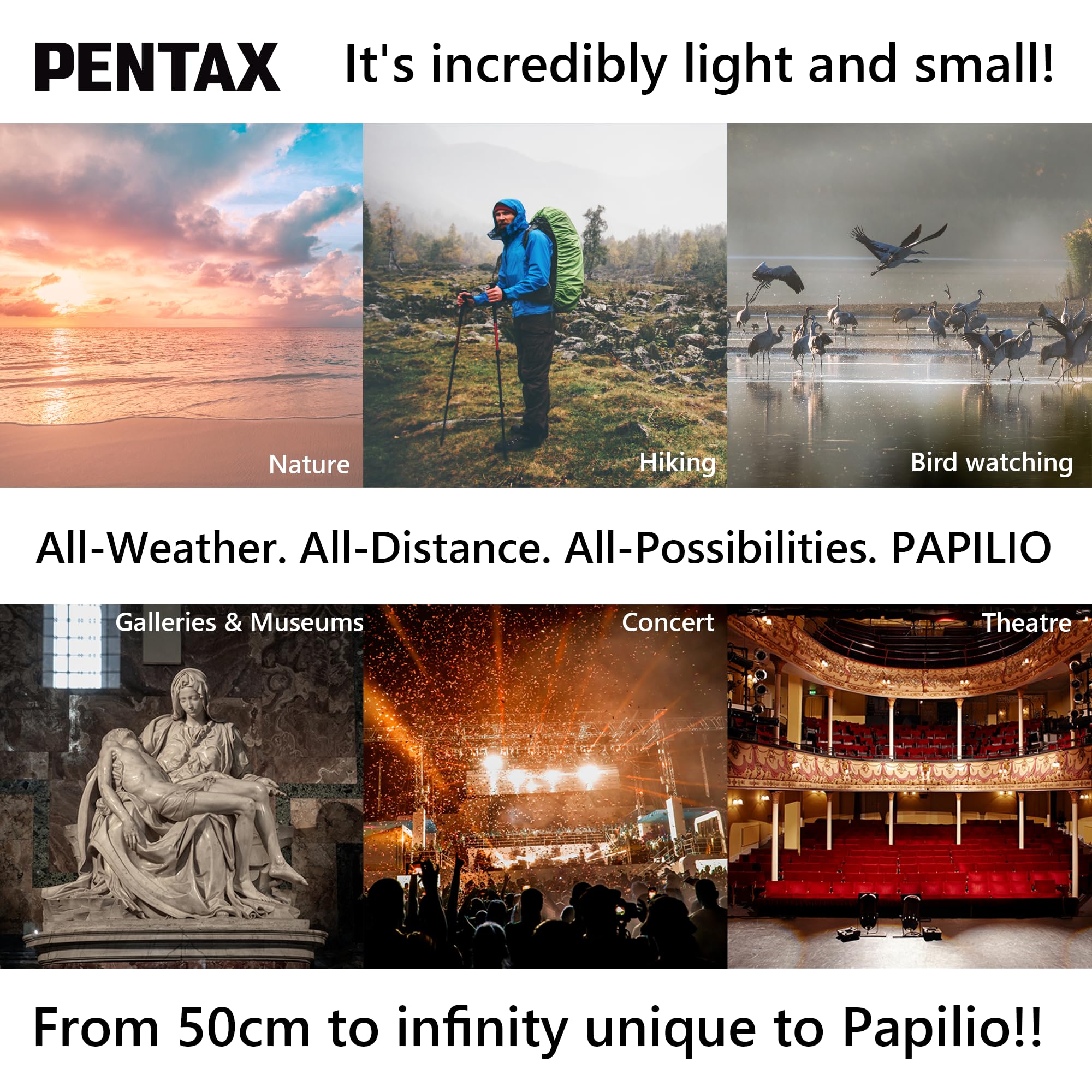 Binocolo Pentax Papilio III, 6.5 x 21 resistente agli agenti atmosferici, Oliva, messa a fuoco 50 cm, resistente agli schizzi, Museo, Outdoor, Natura, Sport dal vivo, Rivestimento HD