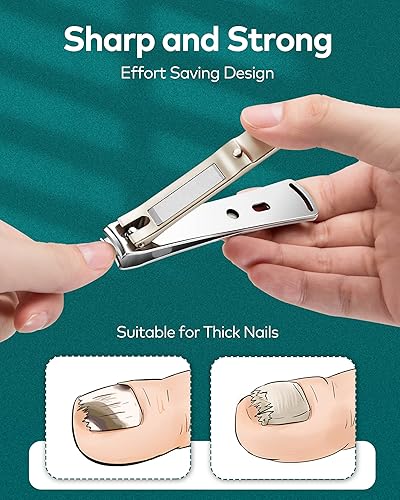 Miniatura 8 de Juego de 4 piezas de manicura y pedicura de acero inoxidable, kit de aseo de grado médico con estuche de viaje, caja de regalo para hombre y mujer