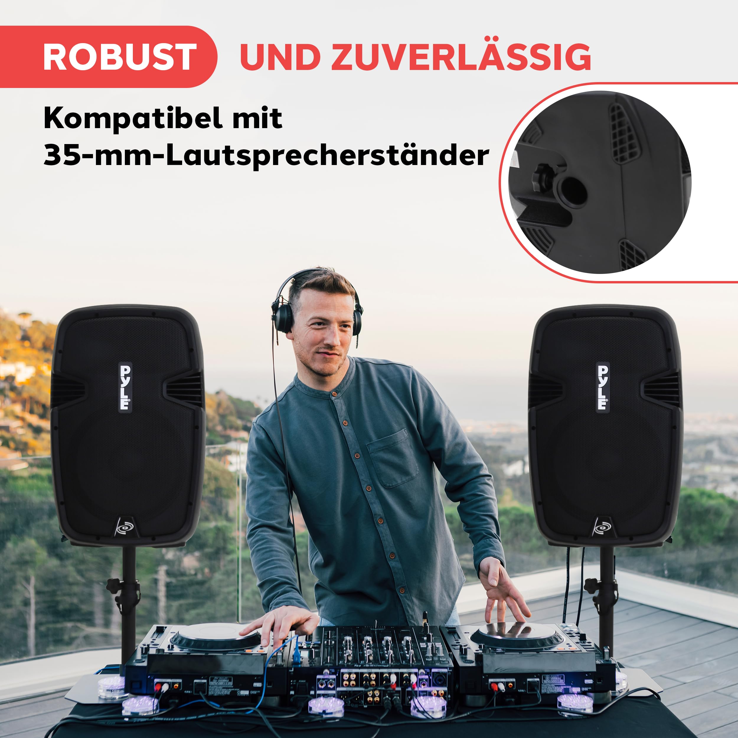 Pyle Subwoofer Aktiv + Passive Subwoofer – Bluetooth Lautsprecher: Aktiv Subwoofer und Passiv Subwoofer, Bassbox Bestehend aus Mikrofon, Lautsprecher Aktiv Fernbedienung & Ständer, 1800W Musikanlage