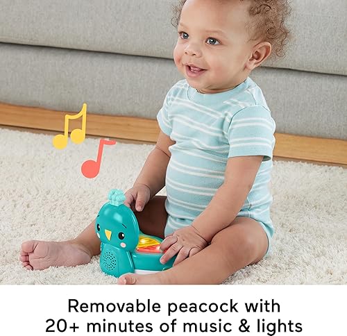 Miniatura 4 de Fisher-Price Baby Bouncer Centro de actividades Blooming Fun Jumperoo con luces musicales y juguetes de desarrollo para bebés