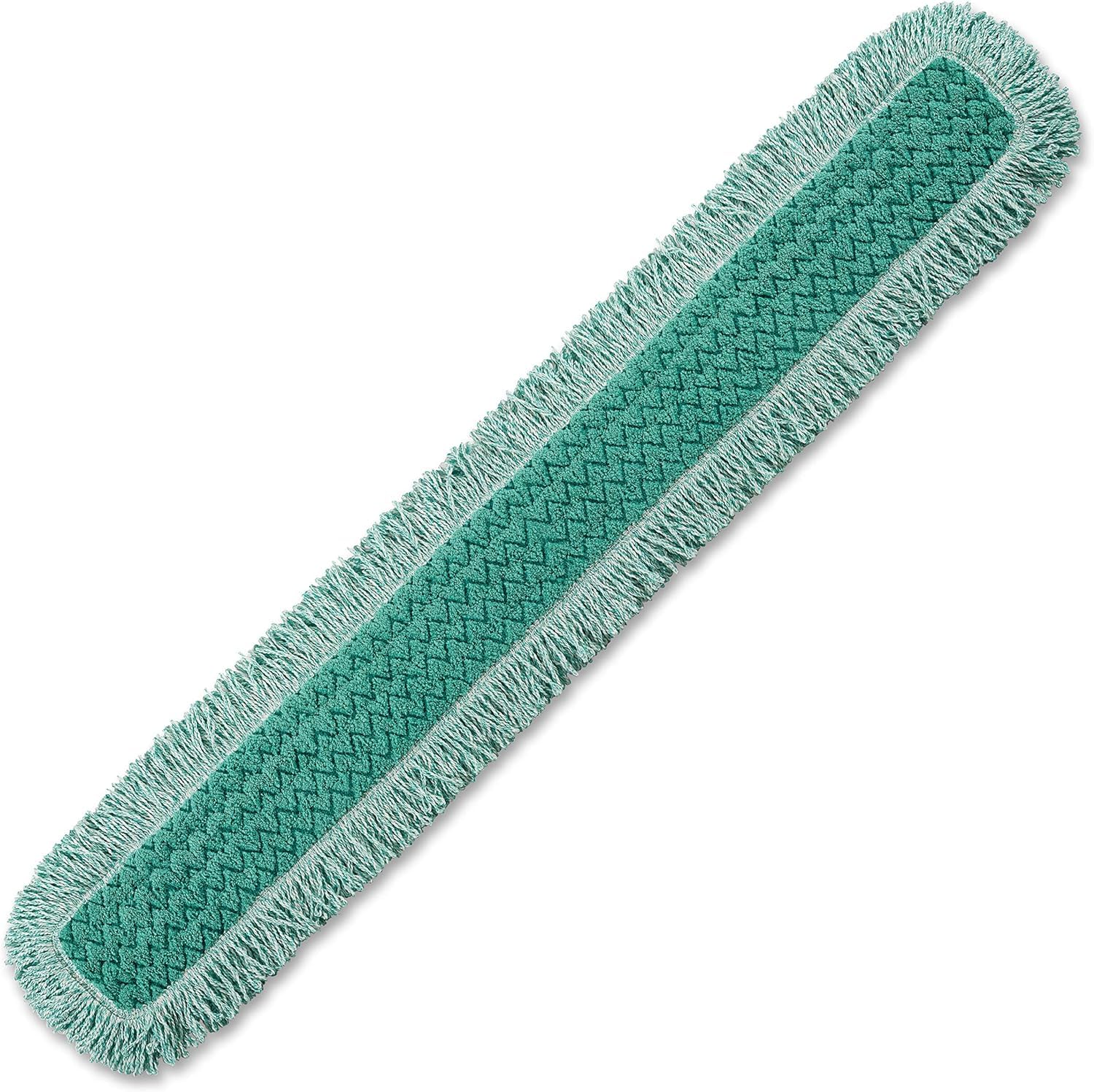 Rubbermaid Commercial Products HYGEN 48" Microfiber Dust Pad with Fringe, Green, For Janitorial/Professional Cleaners and Heavy-Duty industrial Cleaning/Dusting/Sweeping