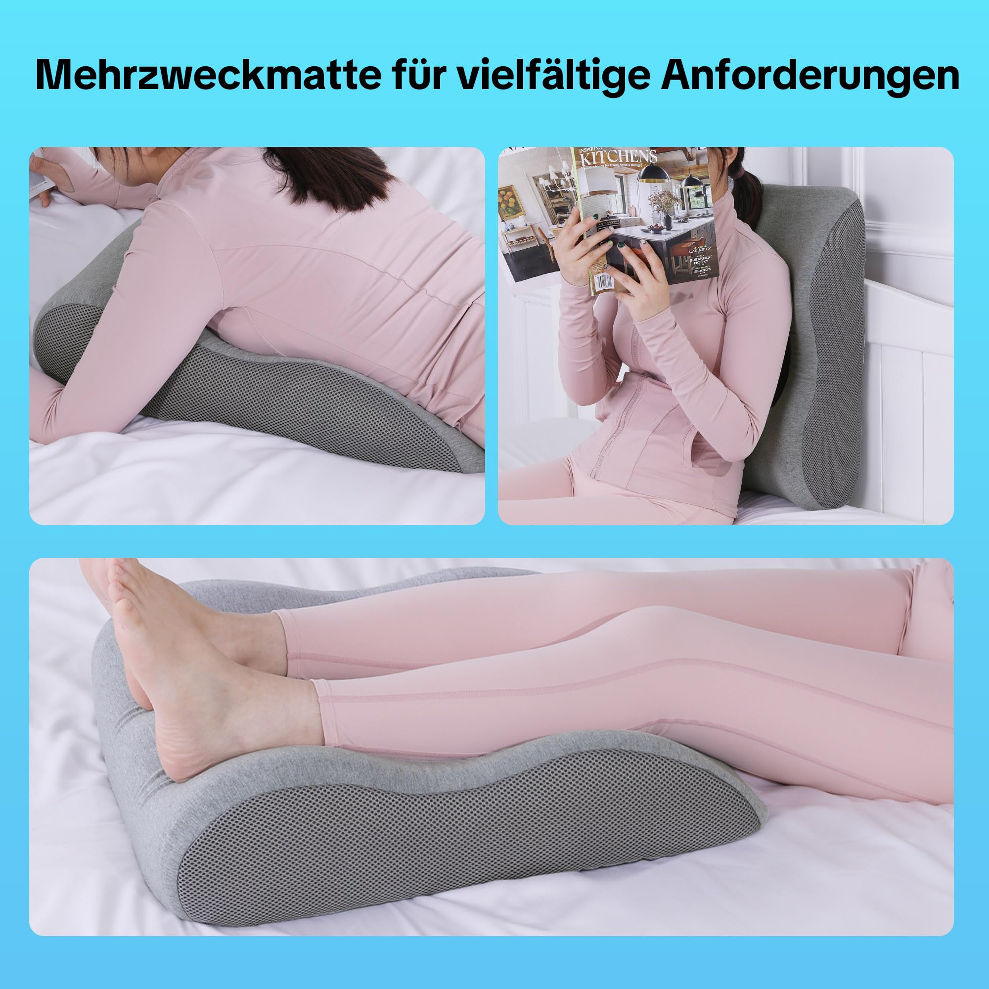 Beinlagerungskissen nach Operationen, ergonomisches & atmungsaktives Beinauflagekissen für postoperative & posttraumatische Pflege, Memory-Schaum zur Förderung der Durchblutung