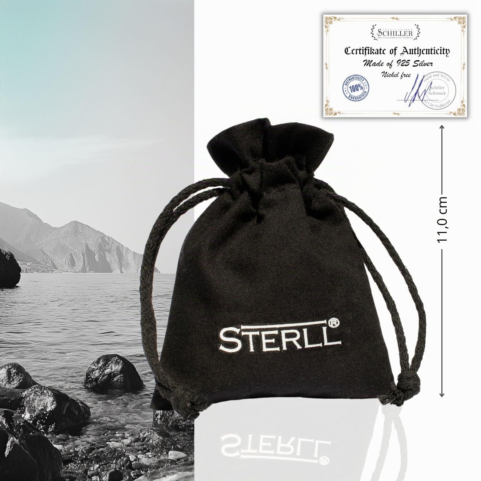 Herren Armband Sterling-Silber 925 Schwarz Oxidiert Eco-Verpackung Männer Geschenke