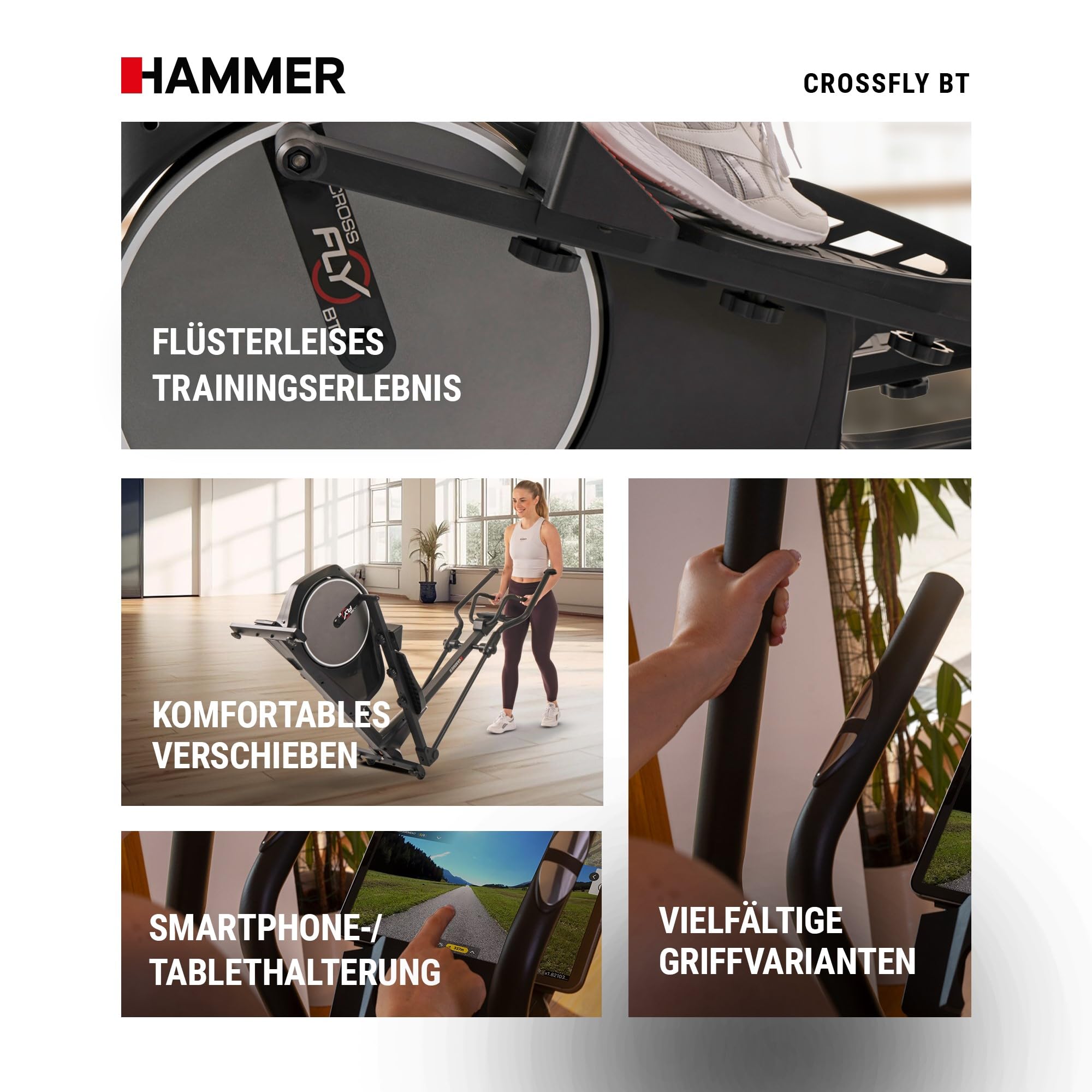 HAMMER Crosstrainer Crossfly BT, 24 Programme, Zwift & Kinomap kompatibel