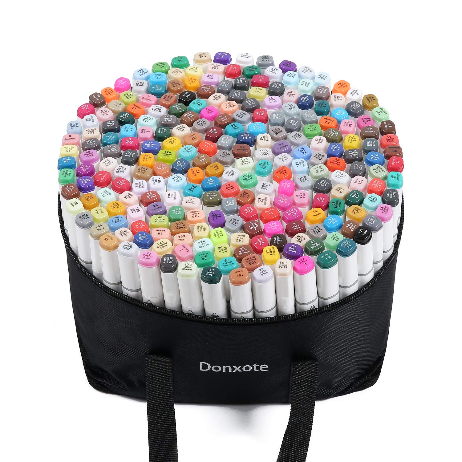 Donxote 168 Color Dual Tip Permanent Sketch Markers Art Alcohol Cartoon Graphic Drawing Adults Kids Drawing Coloring Marker Highlighter Pens