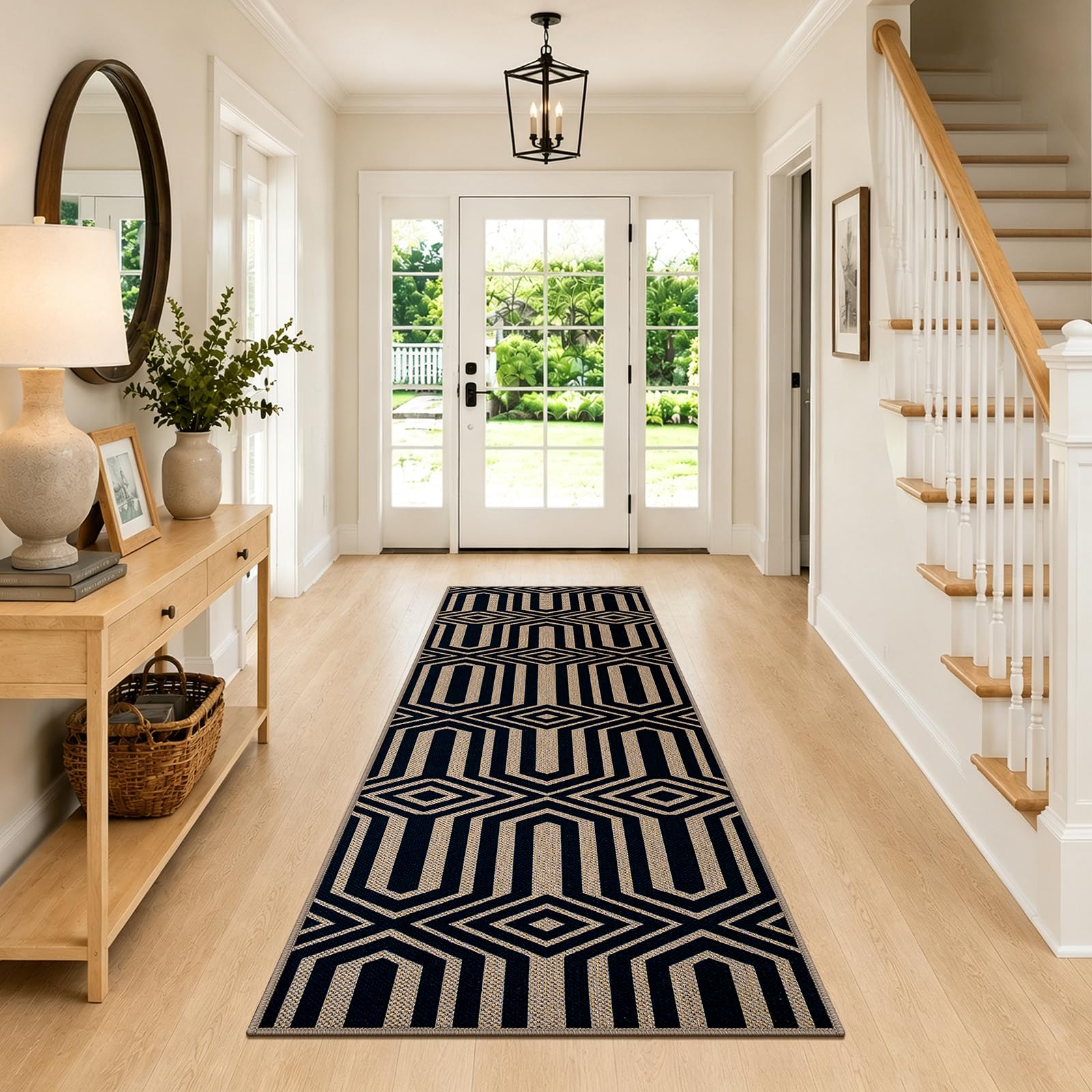 Alfombra para pasillo lavable de 65x180 cm antideslizante para entrada y cocina de pelo bajo