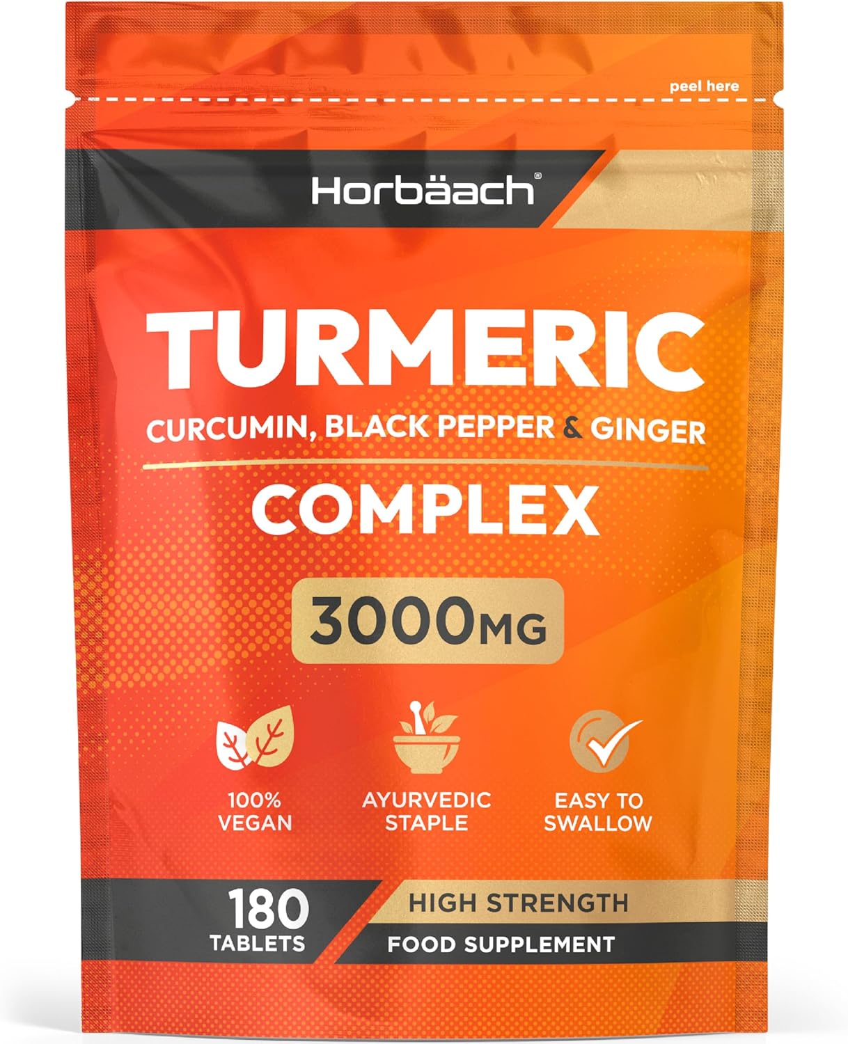 Turmeric Tablets 3000mg with Black Pepper, Ginger and Curcumin Extracts