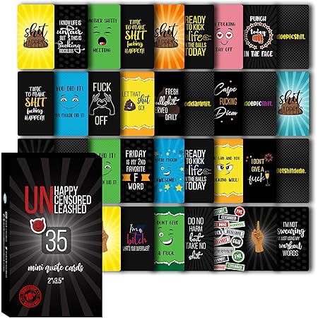 Uncensored Mini Quote Cards: 35 Unique Humorous and Positive Affirmations for Men and Women - Boost Your Mood Anywhere, Anytime