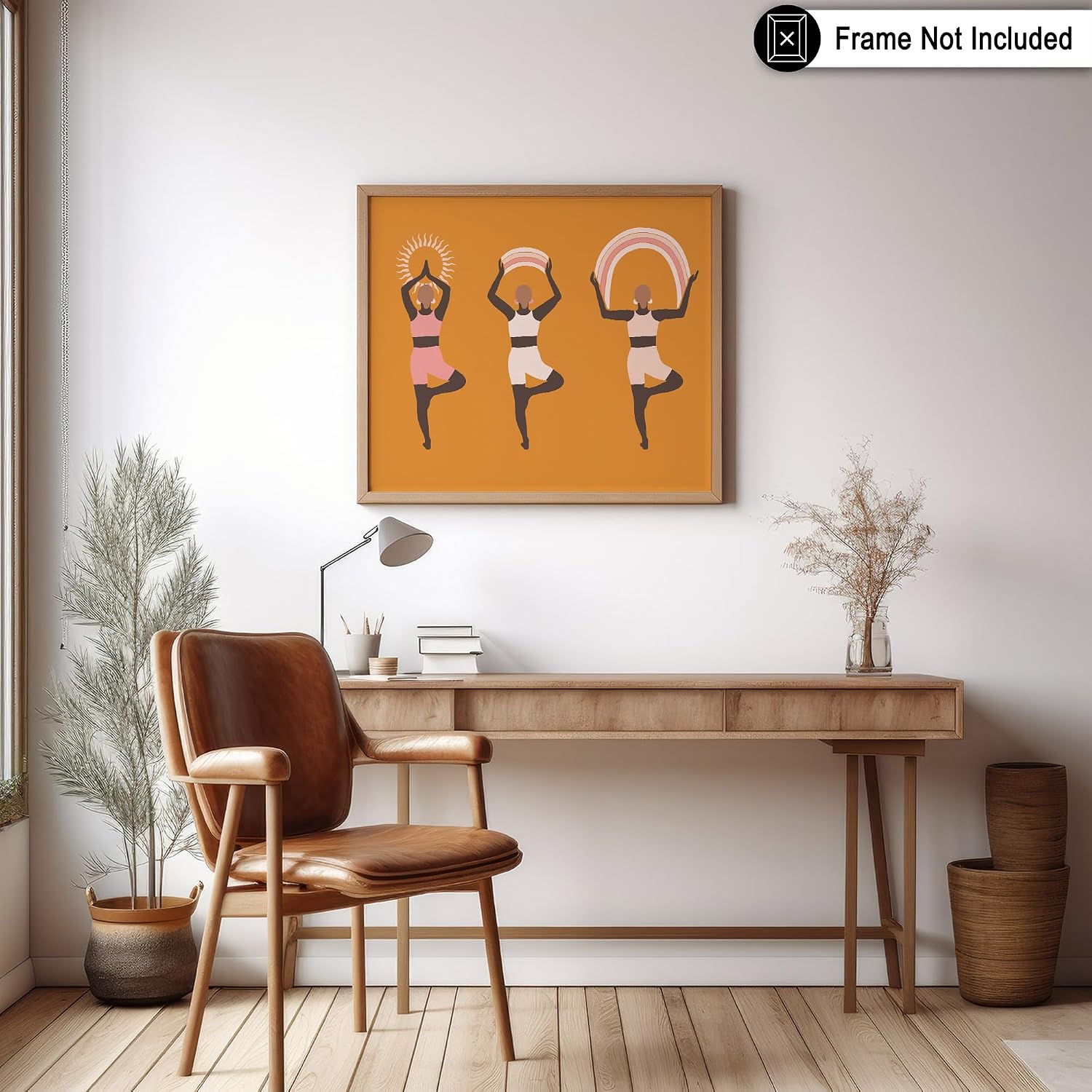 Poster Master Yoga Print - Meditation Poster - African American Art - Mental Balance Wall Design - Gift for Men & Women - Chic Boho Decor for Spa Room or Yoga Studio - 8x10 UNFRAMED Wall Art