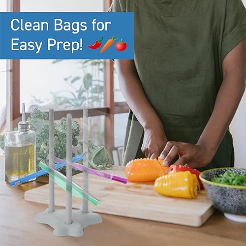 Miniatura 8 de Tributary Brands Rejilla de secado de silicona para bolsas de plástico, Estante de secado de bolsas de plástico, Estante de secado de bolsas