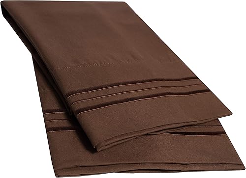 Juego de 2 fundas de almohada serie 1800 fundas de almohada de microfibra cepillada fina