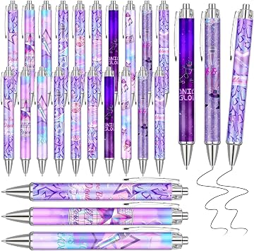Eaasty 20 Pcs Kpop Ballpoint Pens Party Favors Plastic Writing Pen Goodie Bag Fillers for Birthday School Supplies for Music Movie Lovers Fans Adults