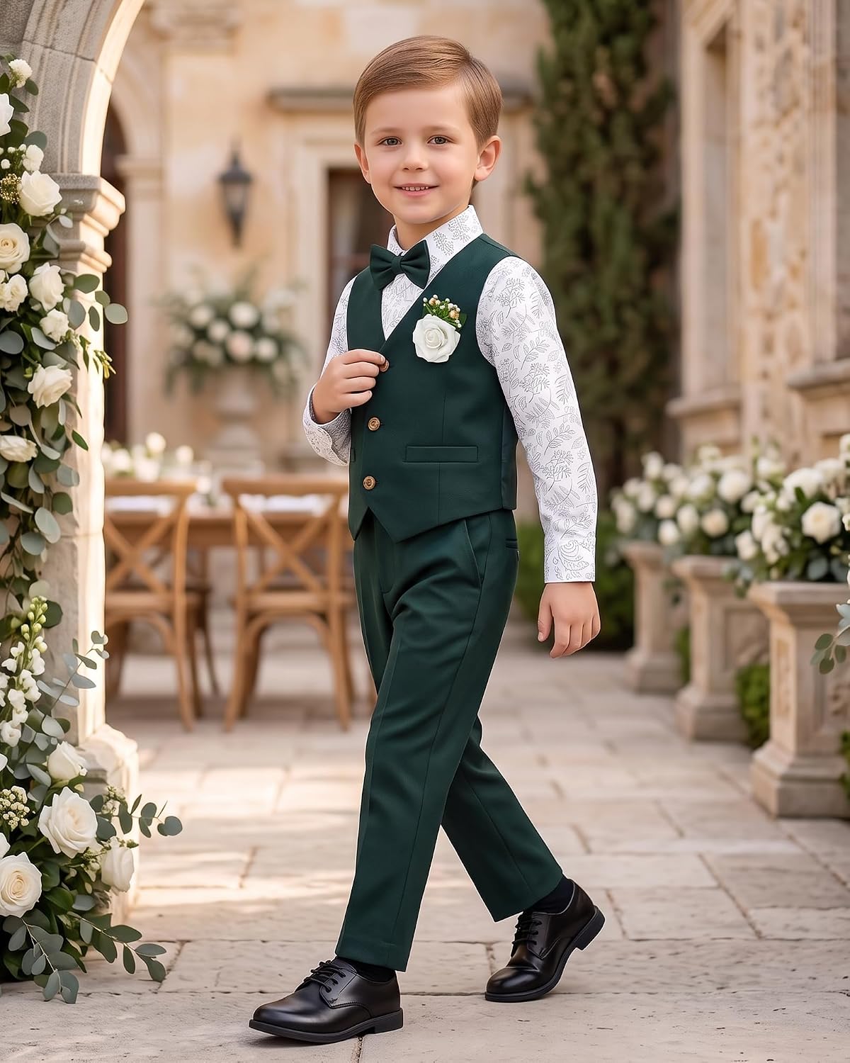 SANGTREE Cotton Boys Formal Suit Toddler Boy Dress Clothes Wedding Outfits