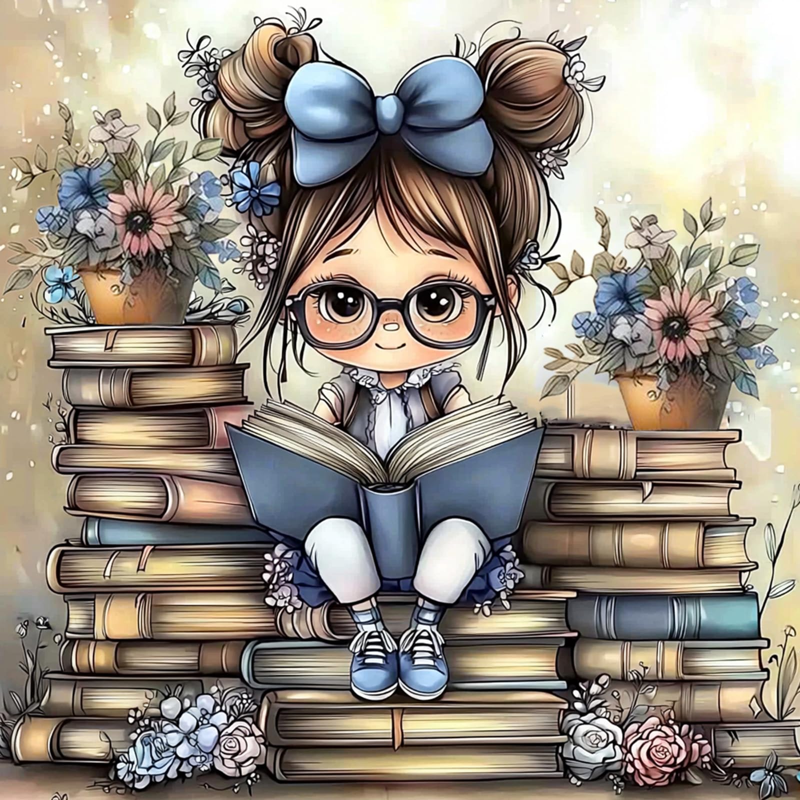 Amazon.co.jp: Bowetile 読書本 ダイヤモンドアートキット 大人用