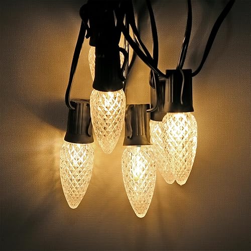 Miniatura 7 de Paquete de 25 bombillas LED C9 de repuesto de luces de Navidad, inastillables e impermeables, bombillas LED C9 de plástico para tiras de luces al