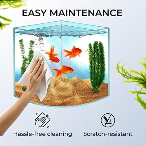 Miniatura 7 de Skywin Tanque de peces de esquina, tanque de peces acrílico de 1.71 galones, acuario de esquina para peces de la vida real, acuario para peces