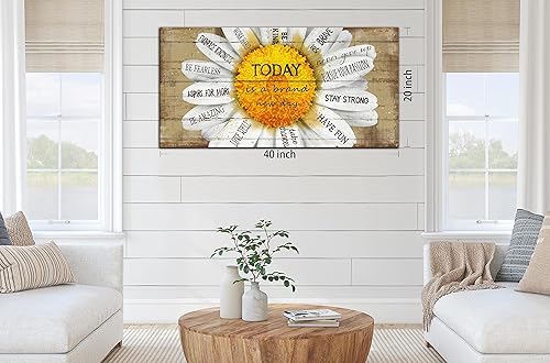 Miniatura 7 de Decoración de pared amarilla para sala de estar, lienzo de flores, arte de pared para dormitorio, carteles inspiradores para mujeres, decoración de