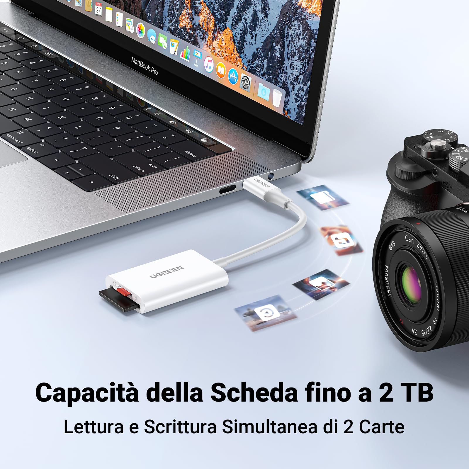 UGREEN USB C Lettore di Schede SD TF Micro SD Adattatore OTG SD Card Reader Lettore Card Schede Compatibile con MacBook Pro Air 2023 iPhone 15 Plus Pro Max Galaxy S24 Xiaomi 13 Huawei P50, Bianco