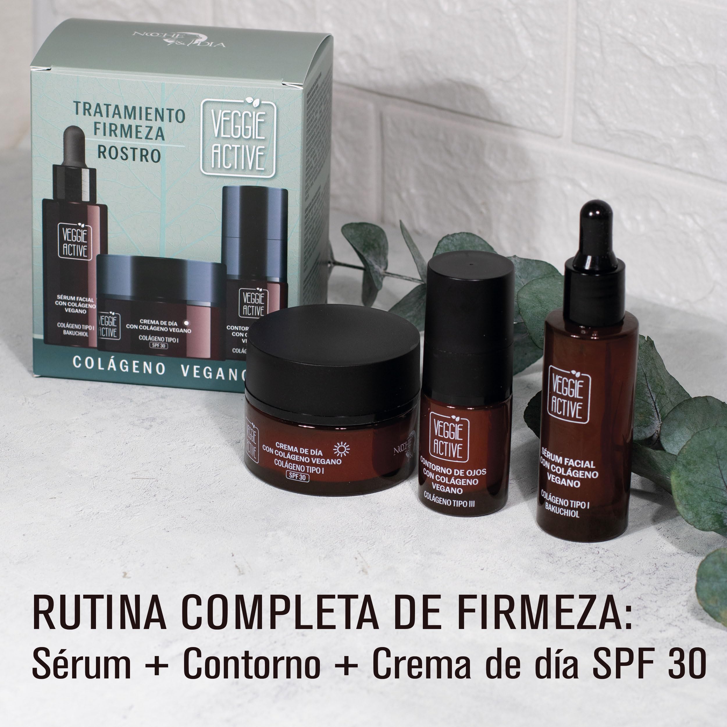 N&D Pack Tratamiento Firmeza Rostro, Sérum, Contorno y Crema Día SPF 30