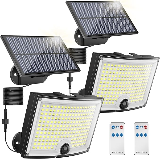Solar Lights Outdoor Motion Sensor Lights, KagoLing 3 Modes 202 LED
