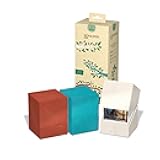 RTE Boulder 100+ Limited Run 3-Pack, Deck Case for 100 Double-Sleeved TCG Cards, Red, White, Turquoise, 97% Renewable, Made in Germany, Secure & Durable Storage