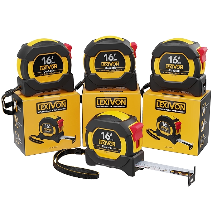LEXIVON 16尺双面卷尺 1寸宽尼龙涂层