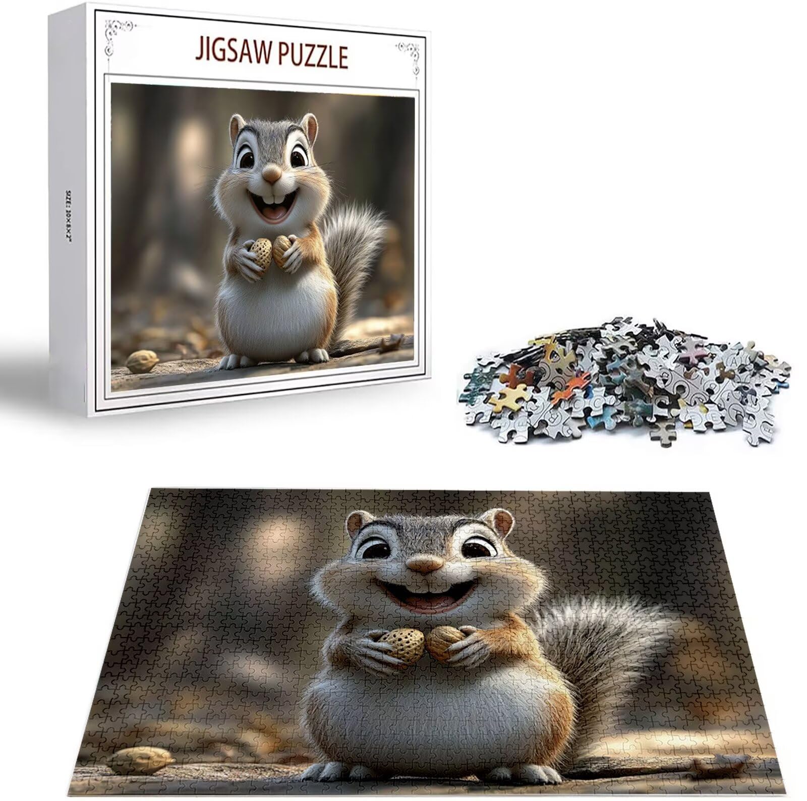Puzzle 1500 Pezzi per Adulti e Ragazzi, 3 4 5 Anni Puzzle Animale 6 7 8 Anni Giochi Educativi Sostenibili Con Per Adulti Da Gioco in Legno Di Alta Qualità Jigsaw Scoiattolo per Gioco Familiare B-6808