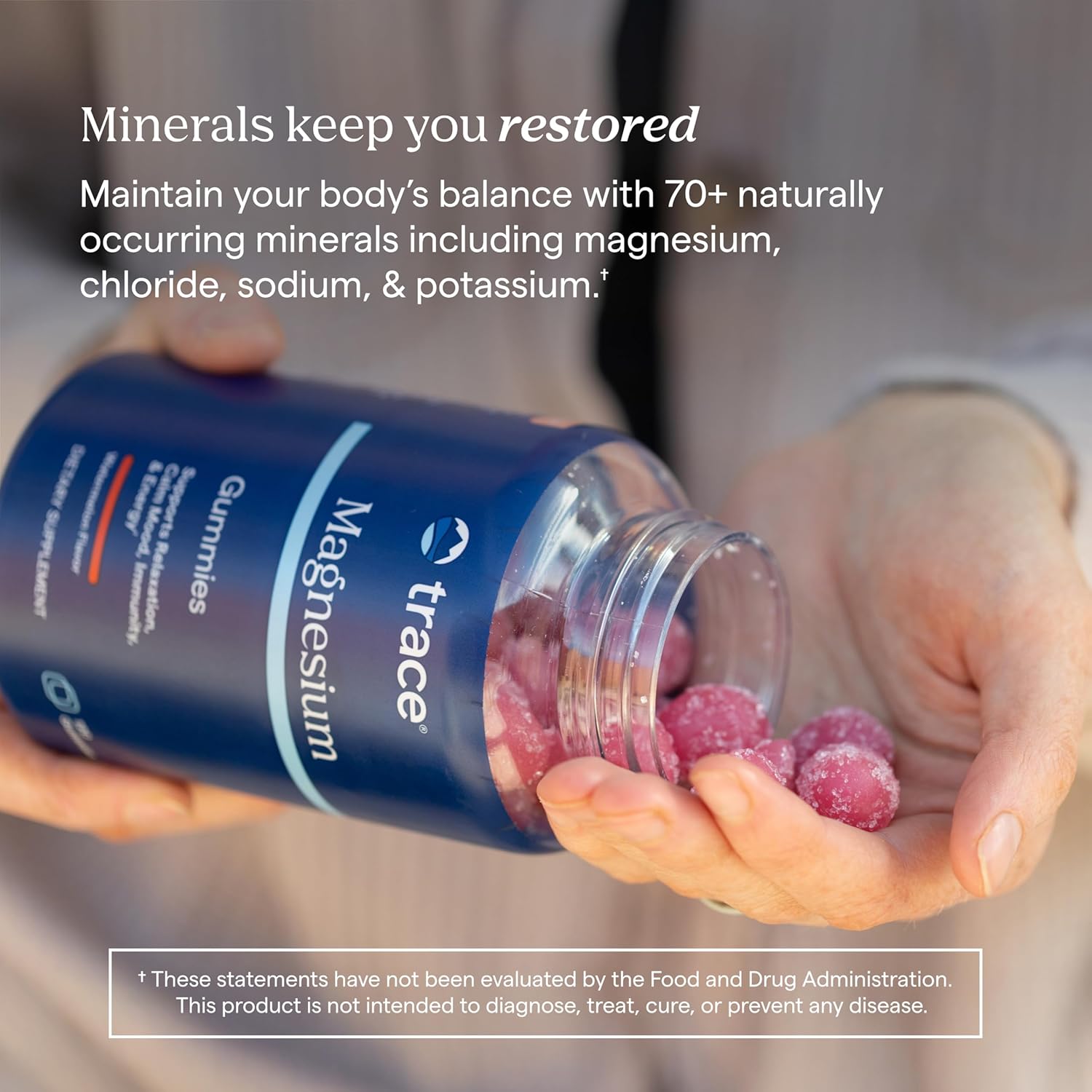 Trace Minerals Magnesium Gummies - Supports a Calm Mindset - Magnesium Chewables for Kids & Adults - Bone, Digestion, Heart Health & Immune Support - Watermelon Flavor - 120 Count (120 Servings)