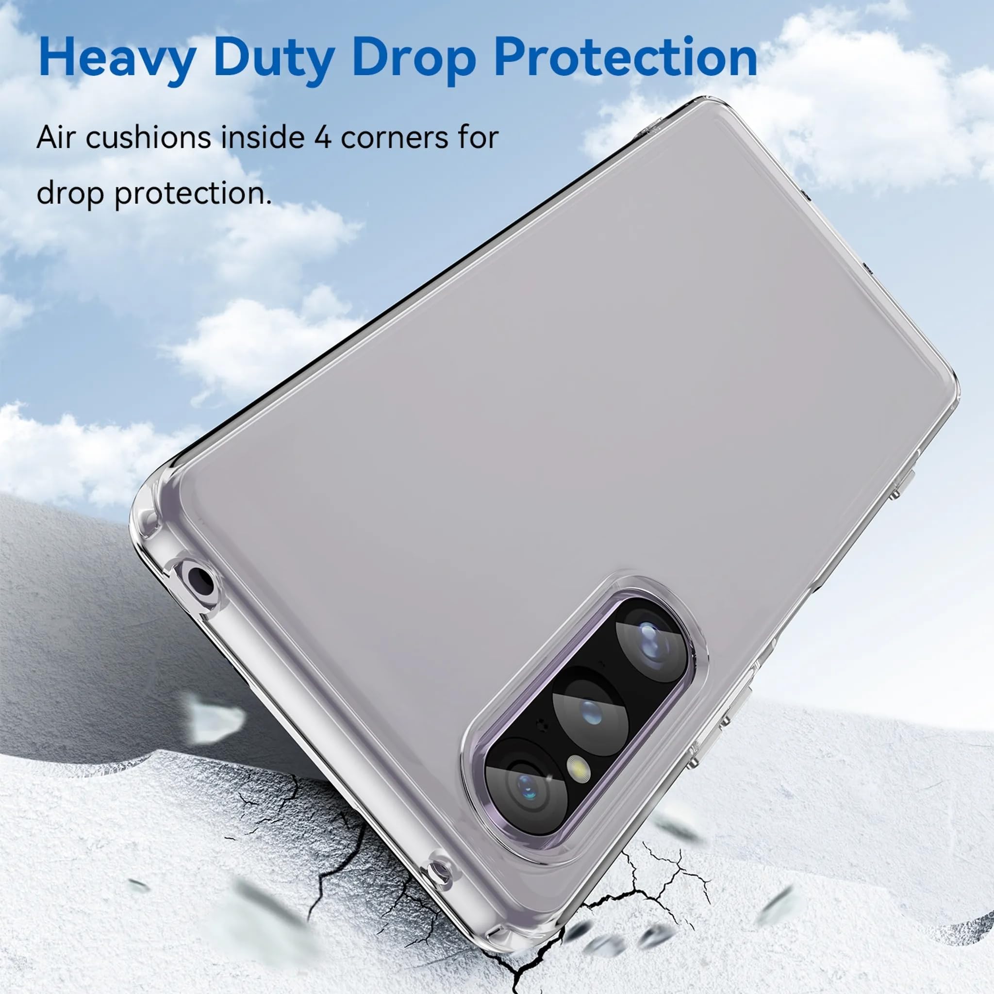 SHIEID Trasparente Cover Per Sony Xperia 1 VI, Bordi Colorati Per