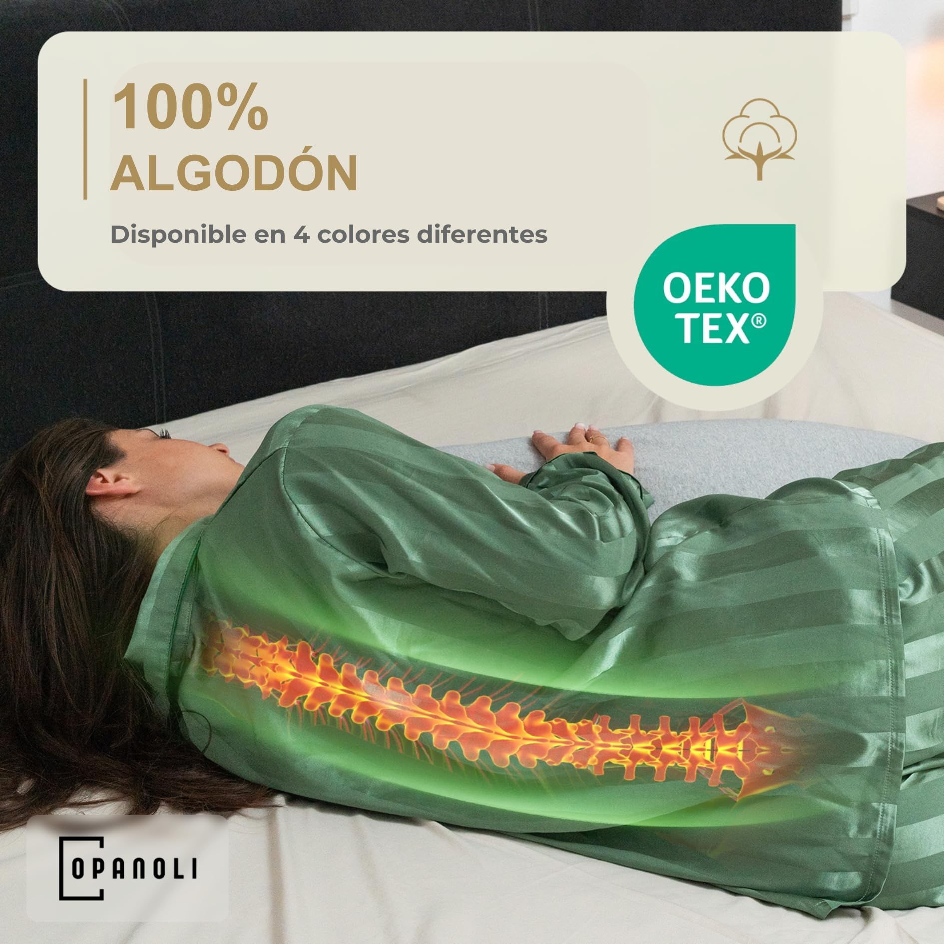 Almohada ergonómica para dormir de lado, alivia los hombros, la espalda y la cadera, rellenable individualmente, para todas las personas que duermen de lado y mujeres embarazadas, 100%