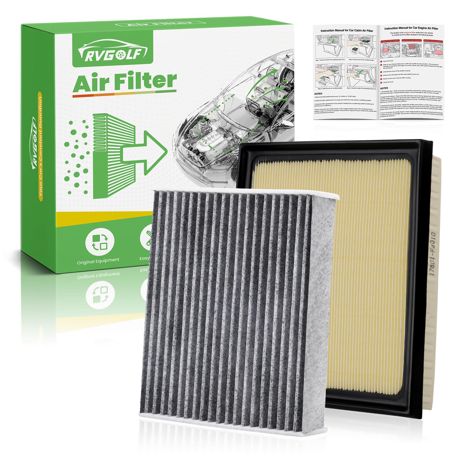 Engine+Cabin Air Filter Fit for 2014-2021 Toyota Tundra 5.7L 4.6L
