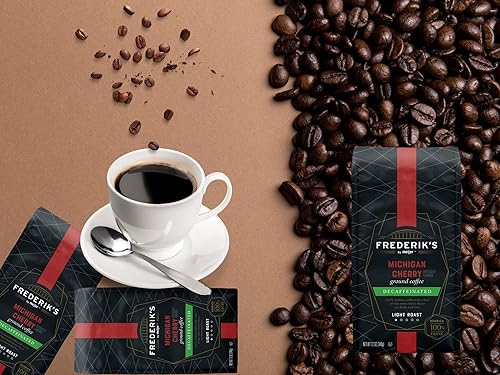 Miniatura 6 de Fredrick's Meijer Michigan Cherry - Café molido descafeinado  Tostado ligero 100% arábica especial  Juego de paquetes