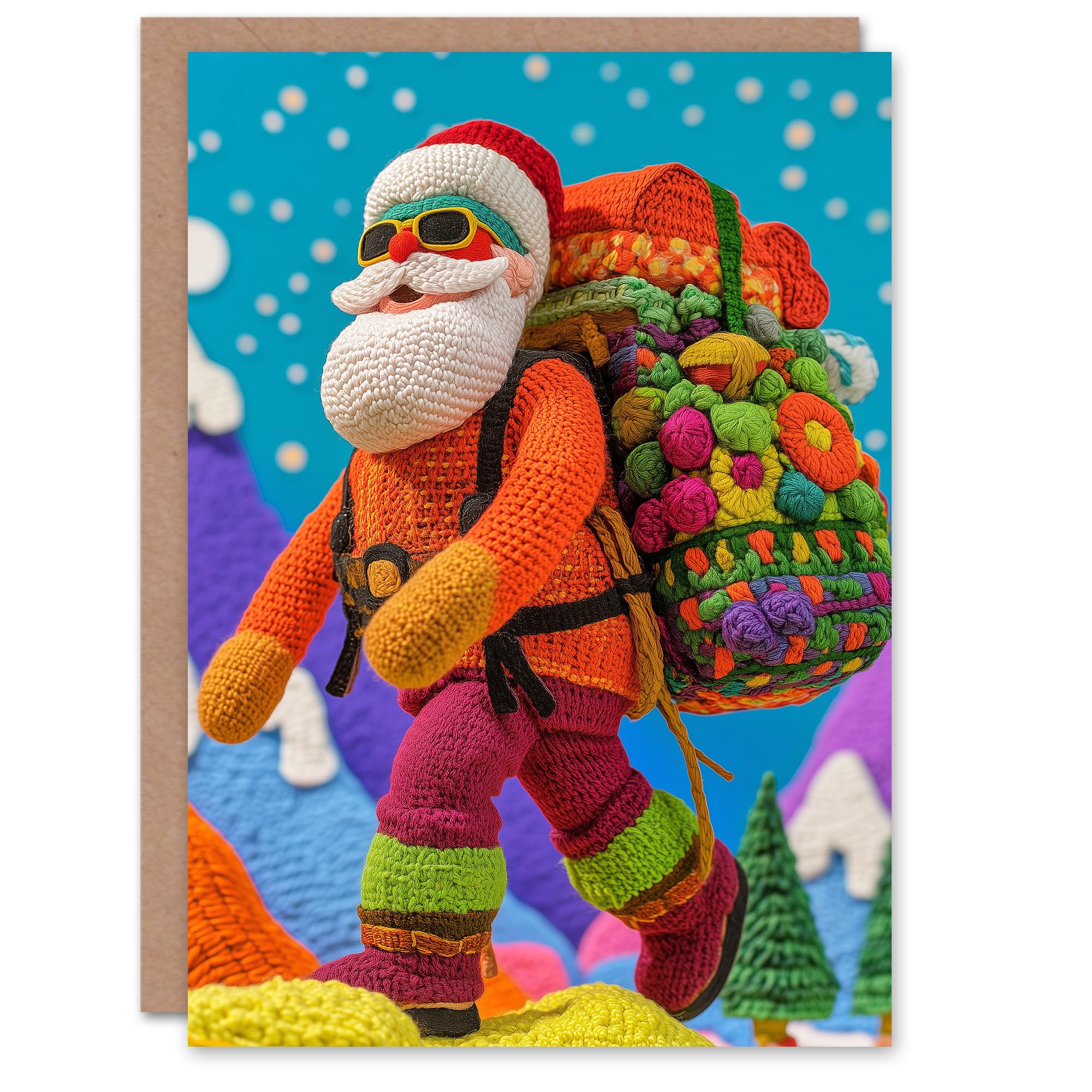 Wee Blue Coo Santa Claus Christmas Card
