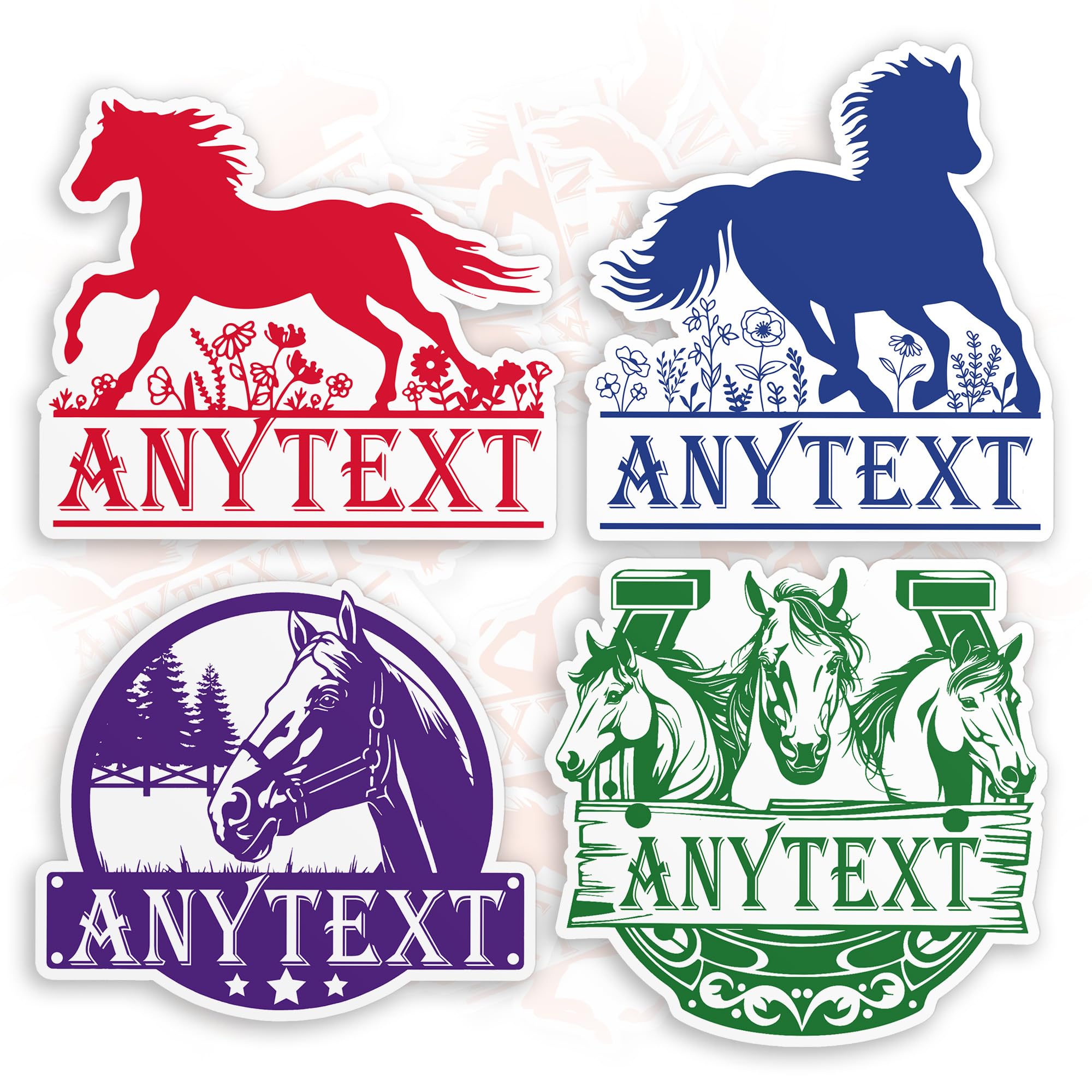 Custom Horse Name Sticker Personalized Horse Rider Horse Farm Stickers Horse Lover Waterproof Die-Cut Vinyl Laptop Sticker, Water Bottle Sticker,
