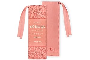 Christian Art Gifts Faux Leather Bookmark He Works All Things w/Satin Ribbon Tassel