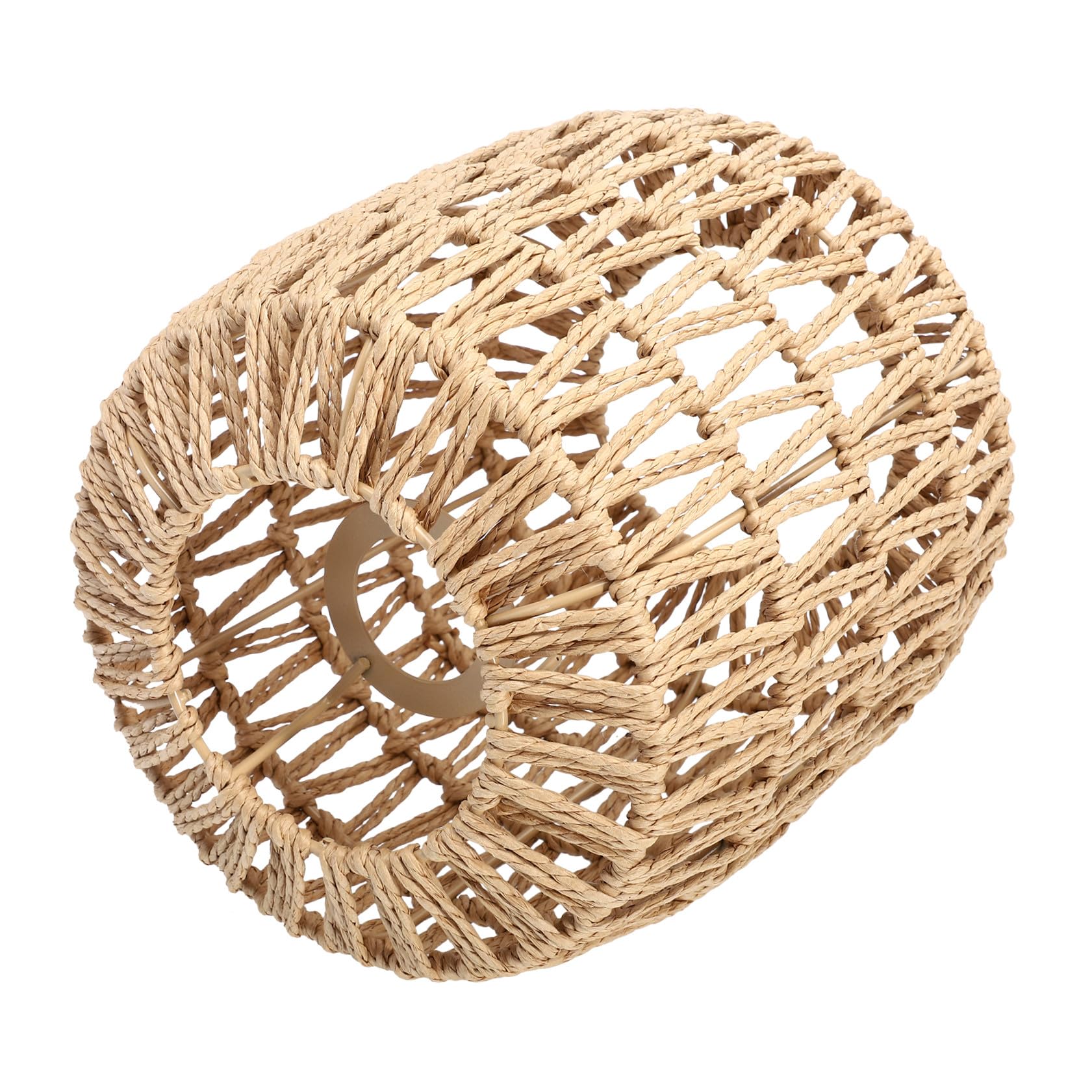 Housoutil Rattan Lampshade Rope Clip On Bulb Lampshades Replacement Chandelier Light Cover Pendant Light Fixture for Table Floor Wall
