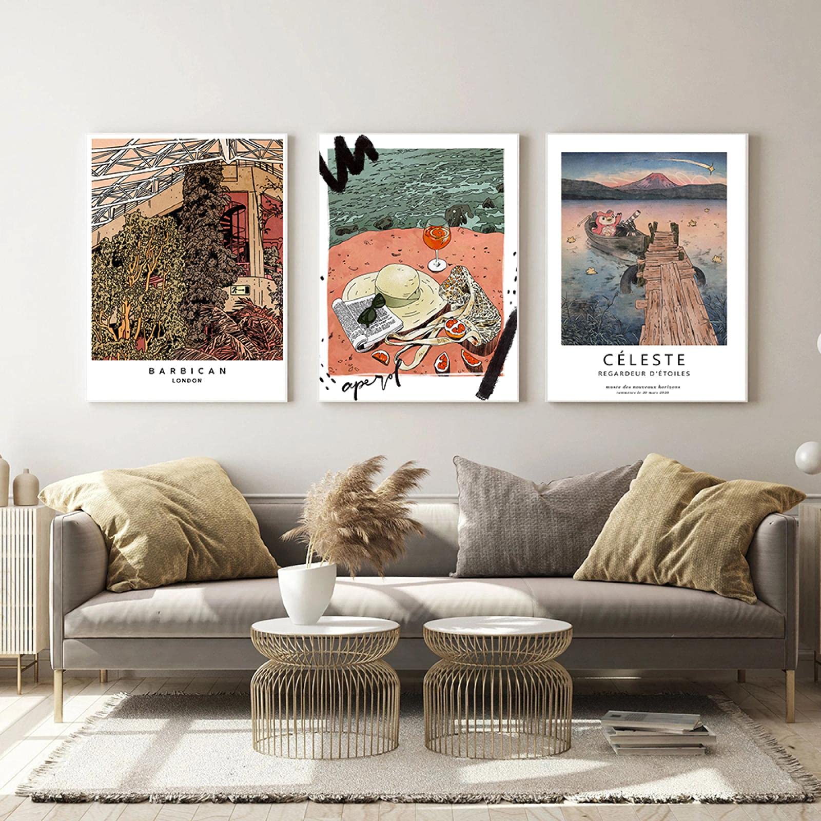 Décor à la maison salon et cuisine avec triptyque anime - 8