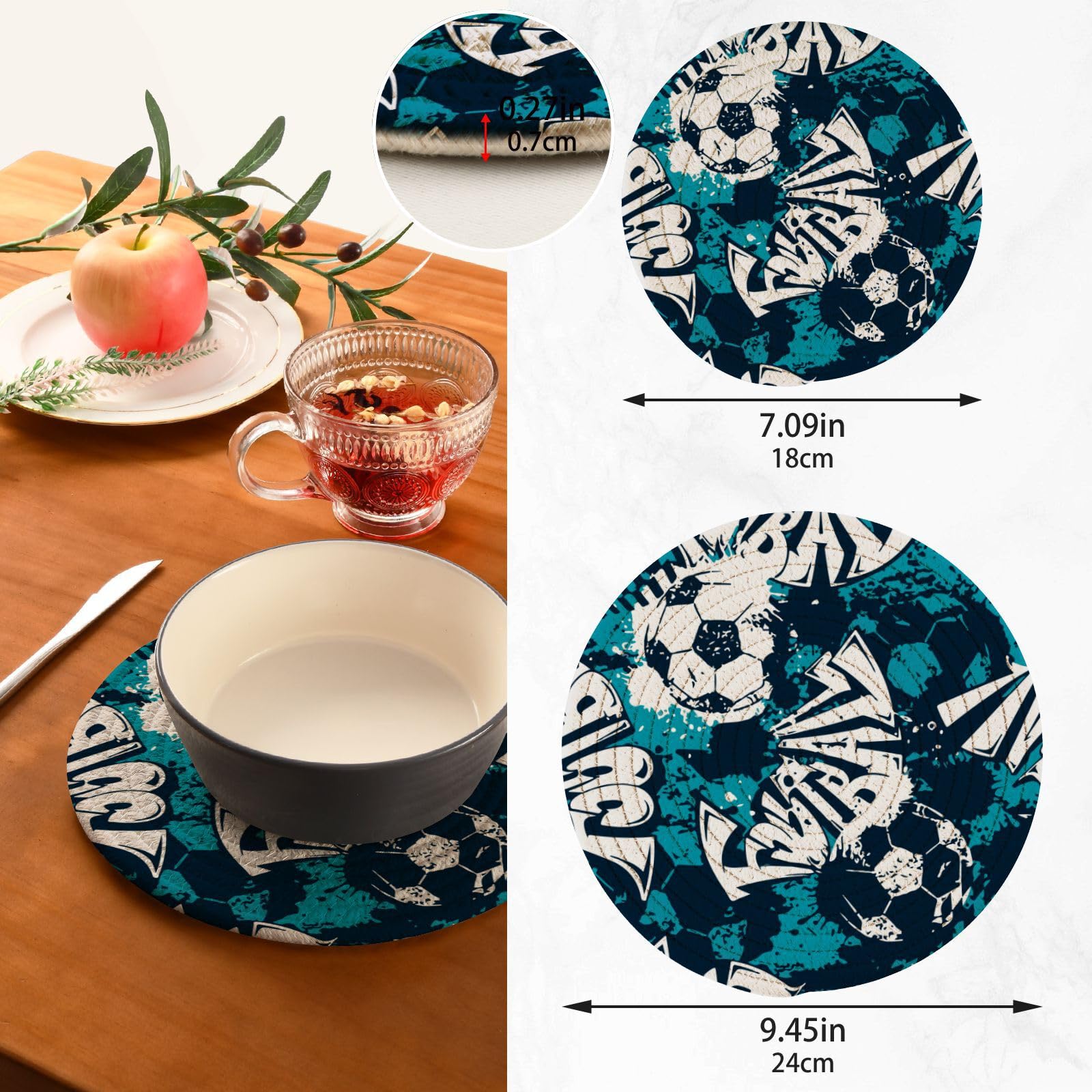 Amazon｜鍋敷き 耐熱鍋敷き サッカー かっこいい コップ敷き 耐熱皿