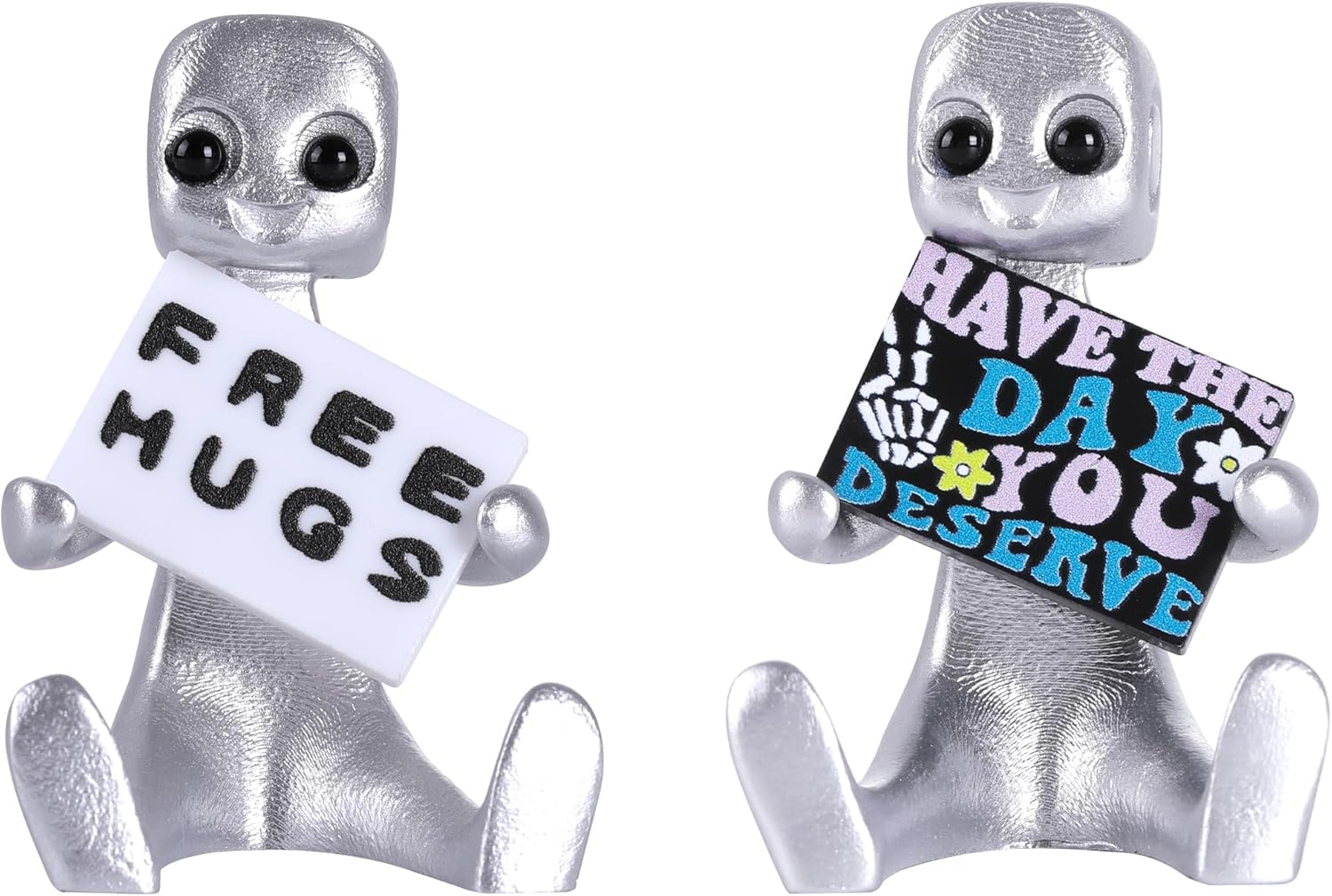 Adorable Tiny Desk Robot Your Anxiety is A Lying H*E Resin Art Toy & Your Mental Health Matters to Me Desktop Ornament for Anxiety Relief, Ideal Office Desk Decoration & Party Supplies