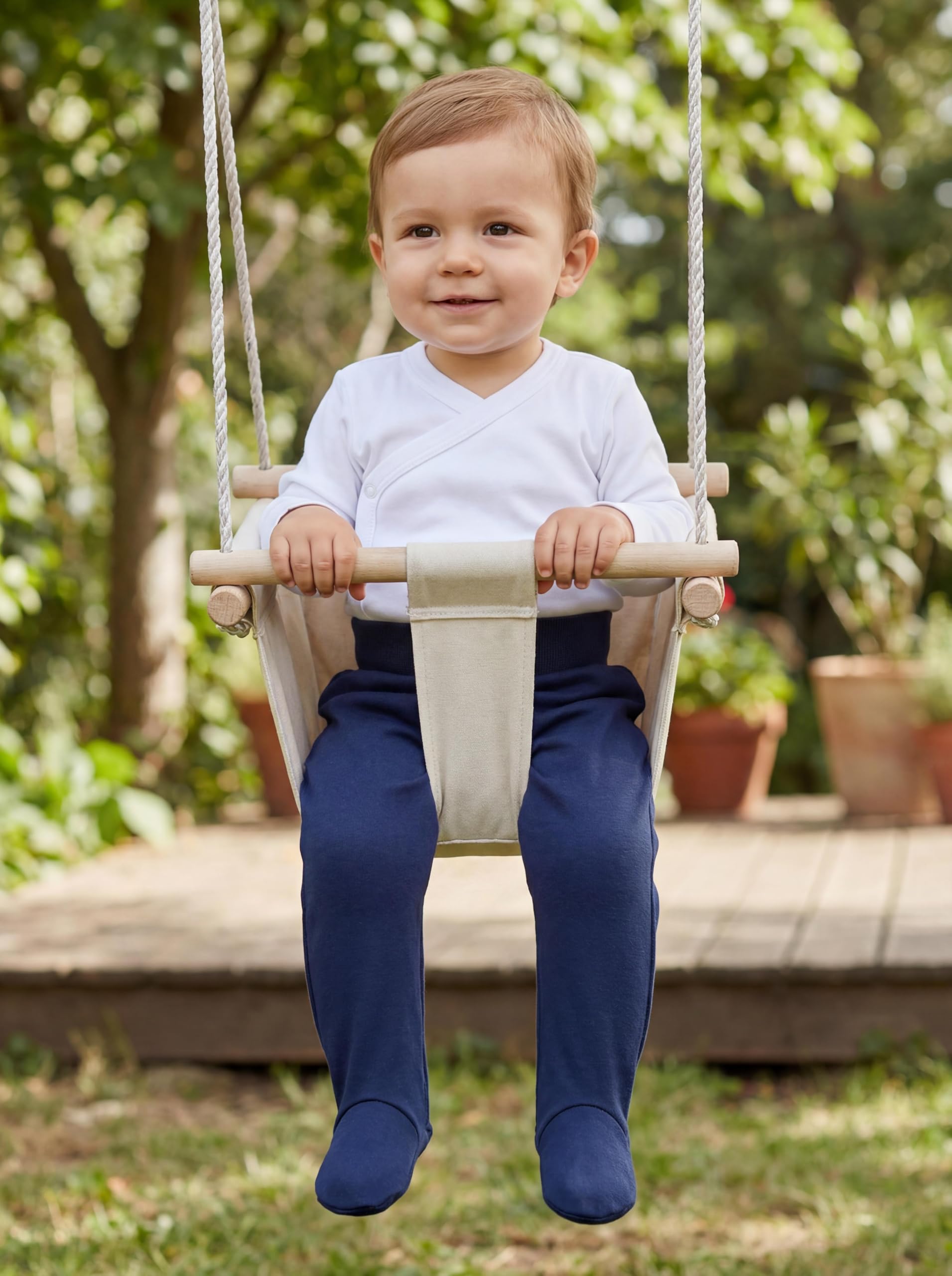 TupTam Pantalones Bebé Niño con Pies 3 Unidades – Polainas Bebé Algodón Cómodos y Suaves