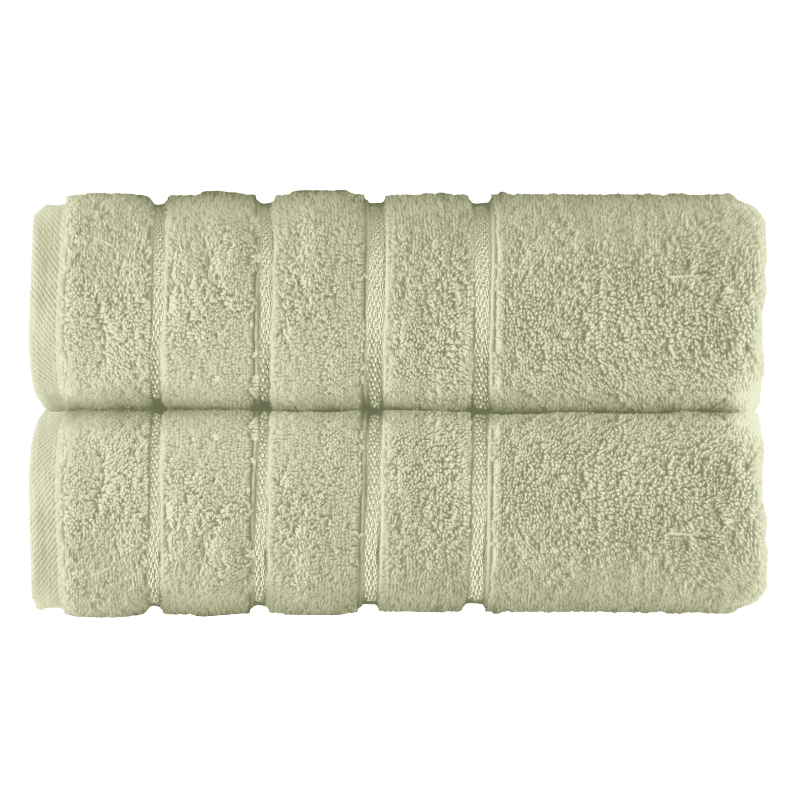 Elegant Comfort 100% Turkish Cotton 4 Lines Viscose Stripe Luxury 2 Pack Bath Towel Set 27 x 54 Inch - Super Soft and Highly Absorbent Premium Hotel Spa Quality Towels for Bathroom Use, Mint Green
