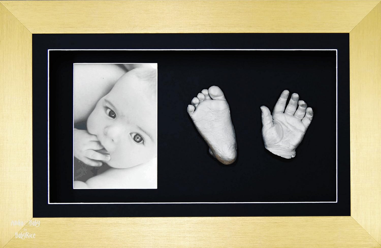 Large Baby Casting Kit With 11.5x8.5" Brushed Pewter 3D Box Display