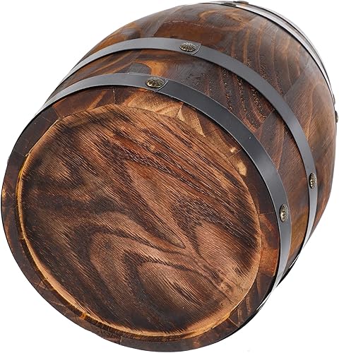Miniatura 9 de GANAZONO Barril de vino de madera, cubo de barril de whisky, maceta de flores vintage, contenedor de agua para deseos de agua, cubo para el hogar,