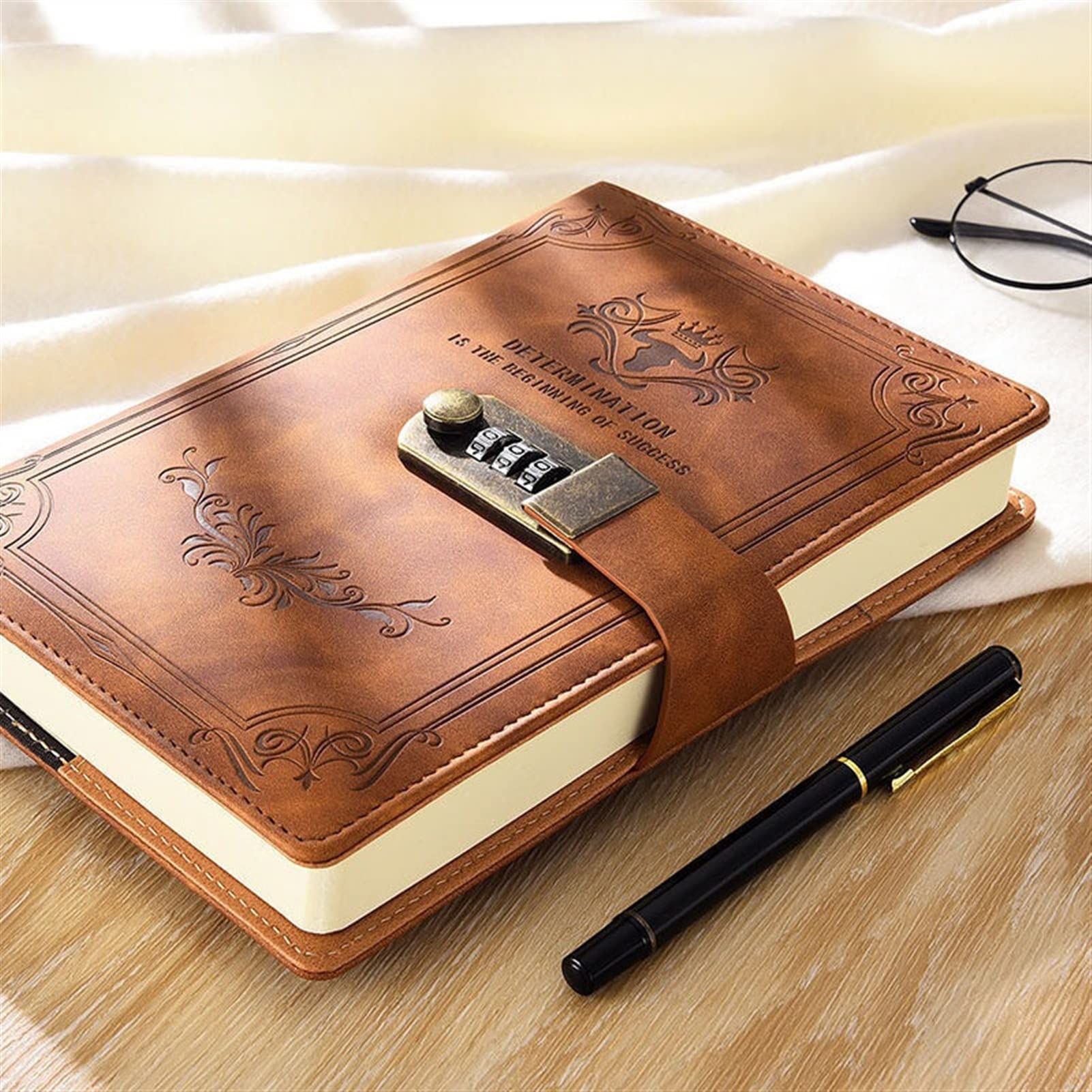 Passwortbuch mit Schloss Tagebuch verdicktes kreatives Handbuch Student Notizblock Notizbuch Binder Hardcover Notizbuch