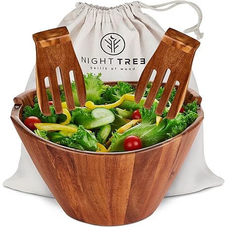 Unleash Your Inner Chef with Our Premium Wooden Salad Bowl Set
