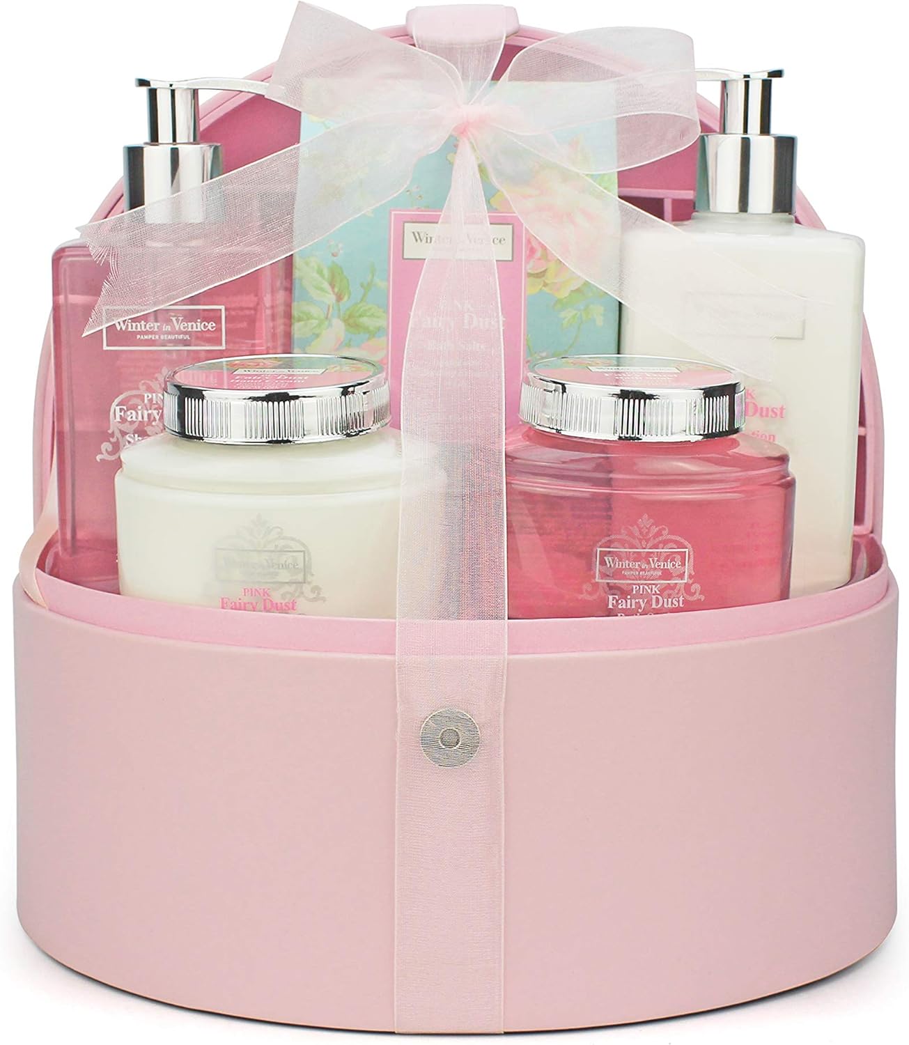 Winter in Venice Pink Fairy Dust Jewellery Case – Pamper Spa Bath Gift Set for Woman – Paraben ...