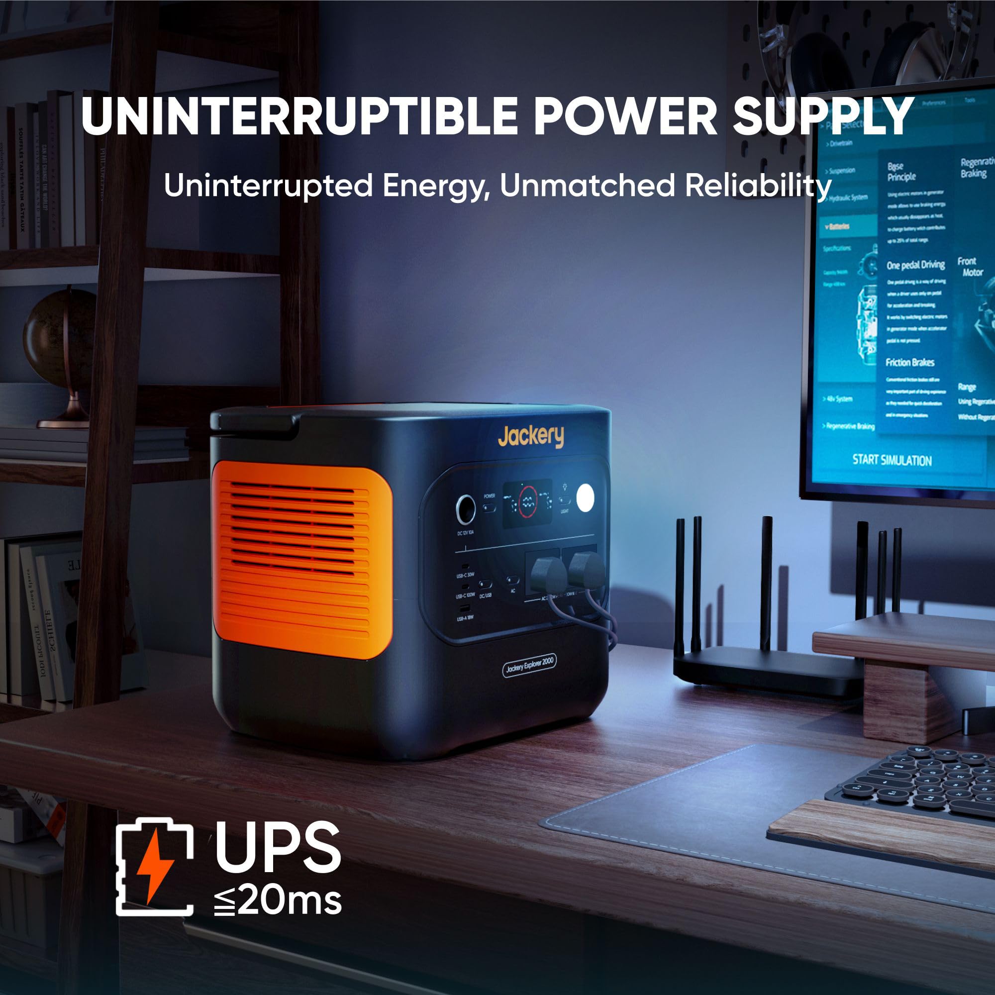 Jackery Solar Generator 2000 v2 with 200W Solar Panels, 2042Wh/2200W LiFePo4 Portable Power Station, USB-C PD 100W Fast Charging for Road Trips/RVing/Outdoor Camping/Daily Energy Storage — view 9