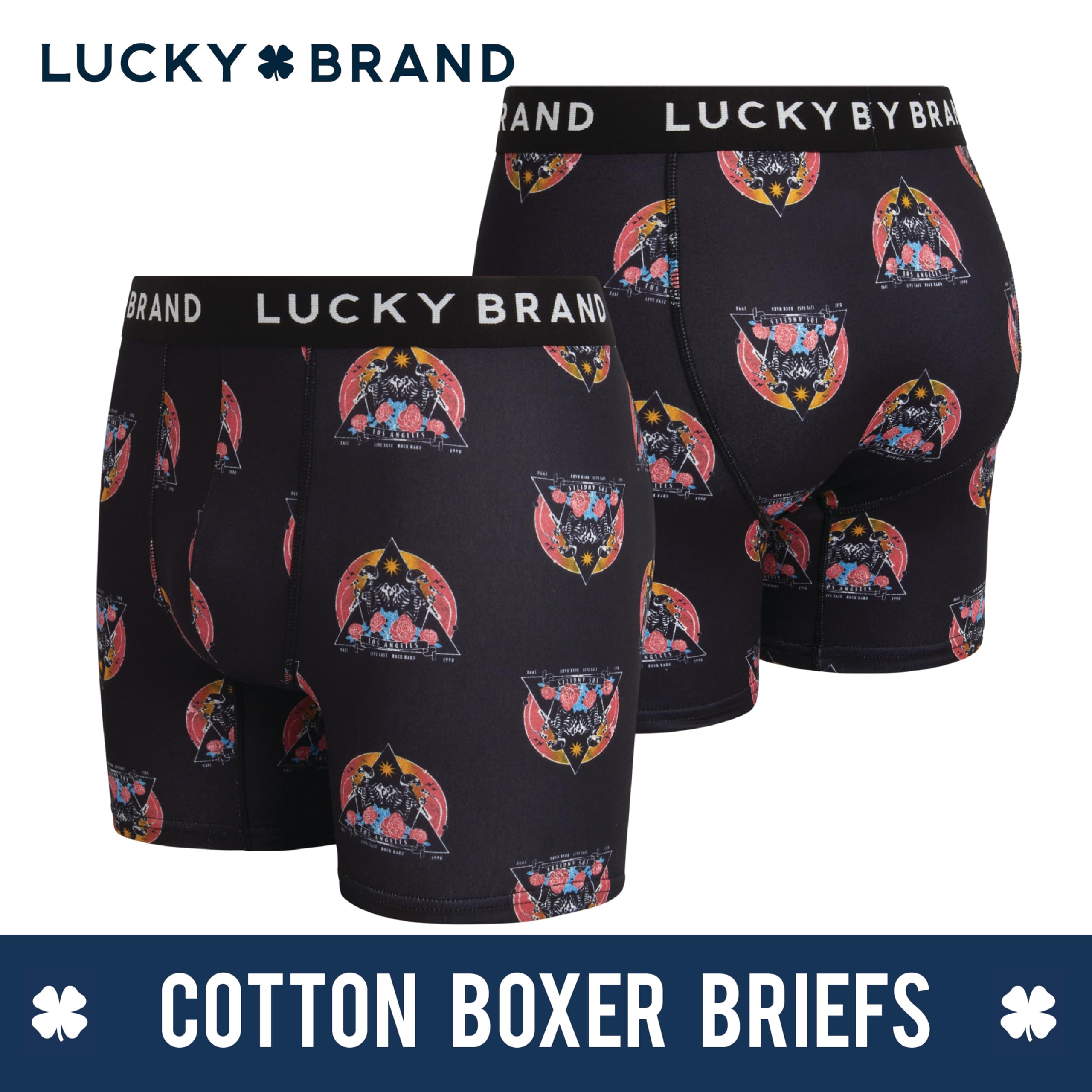 Lucky Brand Herren-Boxershorts, superweich, Stretch, Herren-Unterwäsche, Boxershorts ohne Eingriff, 6 Stück