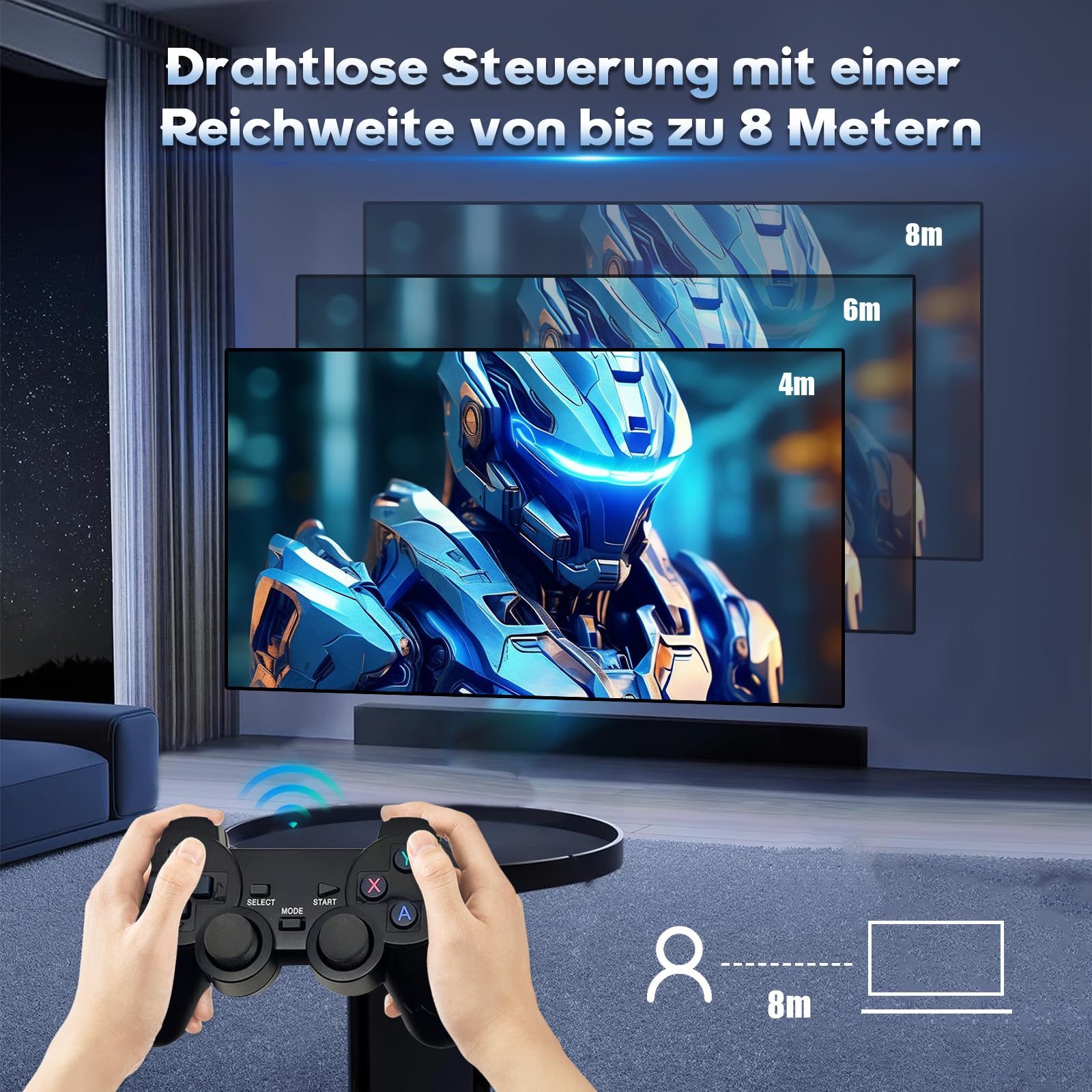Retro Konsole Spielekonsole 40000 Spiele 4K USB Wireless 18 klassischen Emulatoren, Videospielkonsole Retro TV Spielkonsole HDMI-kompatible Videospiel-Sticks